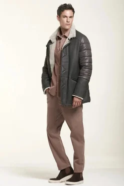 Men sheepskin jacket