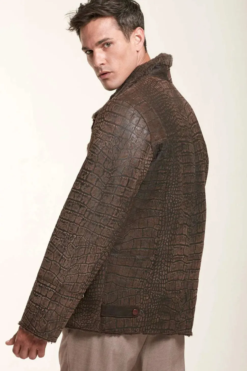 Men sheepskin jacket