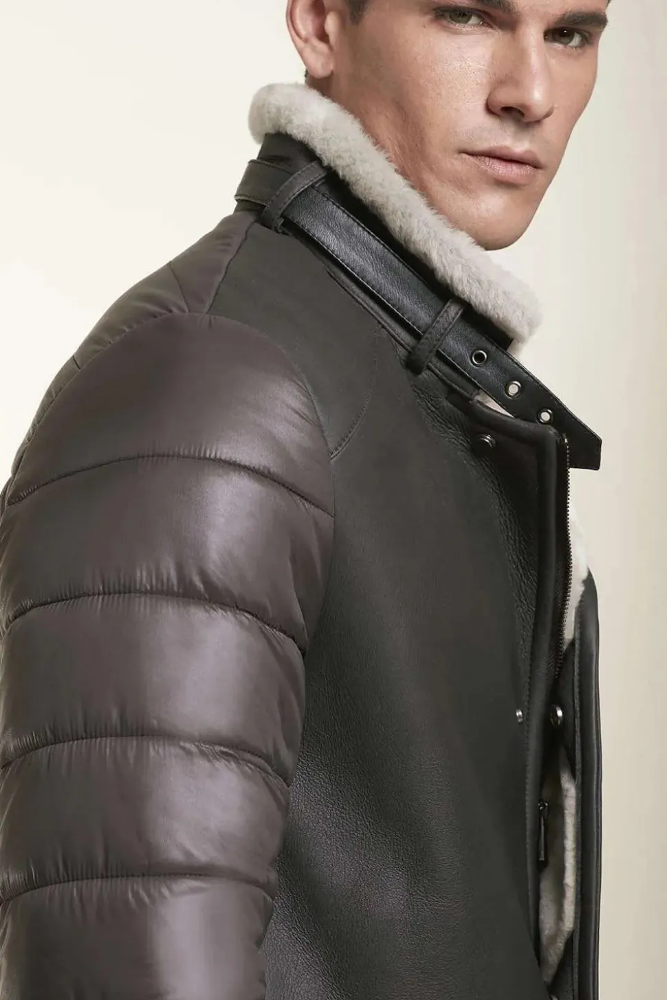 Men sheepskin jacket