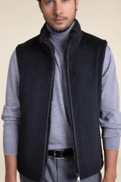 Men vest with fur