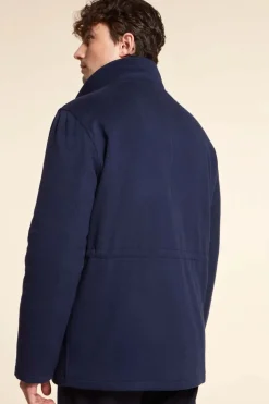 Mens blue jacket with fur collar