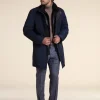 Mens blue winter coat with fur