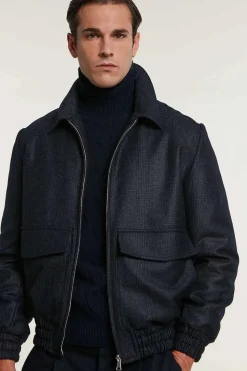 Mens bomber jacket with fur