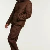 Mens brown jacket with fur collar