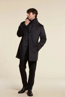 Mens cashmere coat with mink