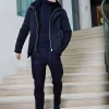 Mens coat with mink collar
