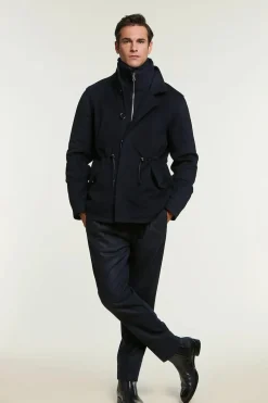 Mens coat with mink collar