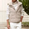 Mens fur vest with mink hood