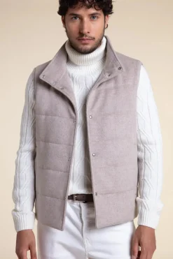 Mens fur vest with mink hood