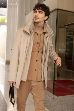 Mens mink collar coat