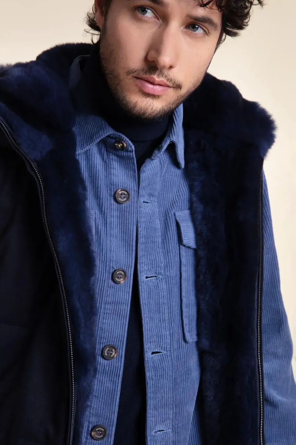 Men's nutria fur vest