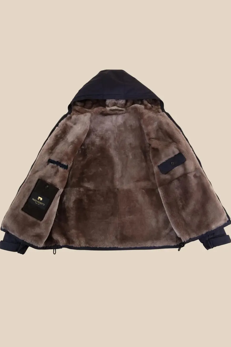 Mens parka jacket with fur hood