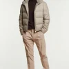Mens puffer jacket with fur hood
