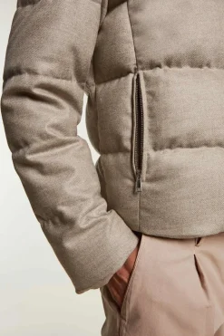 Mens puffer jacket with fur hood