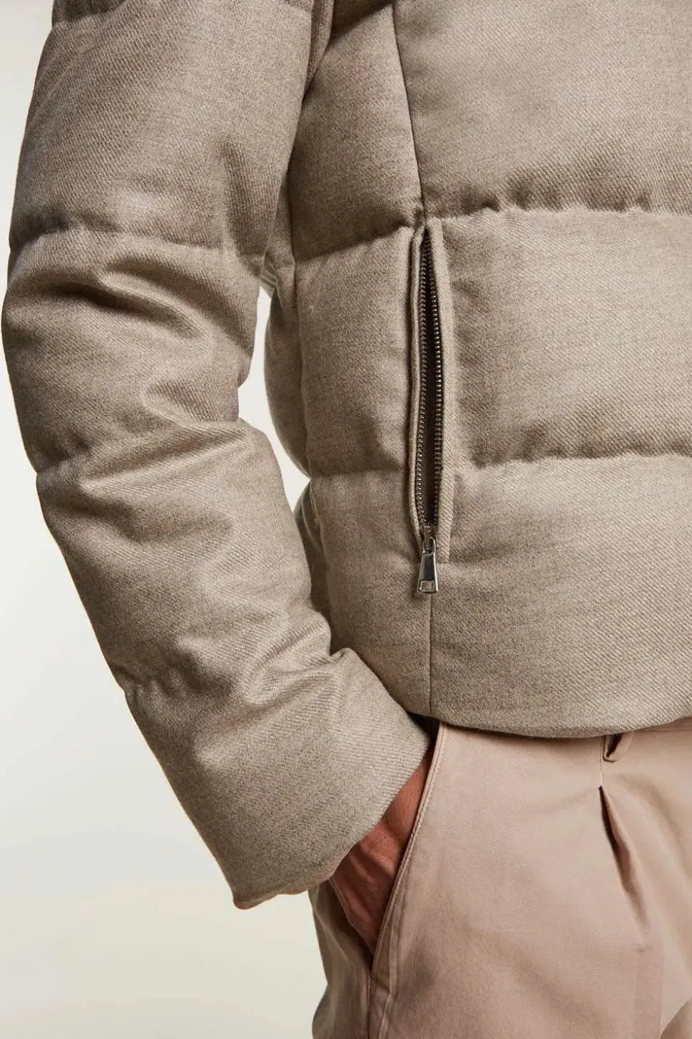 Mens puffer jacket with fur hood