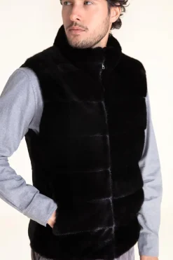 Mens real fur vest