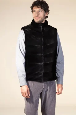 Mens real fur vest