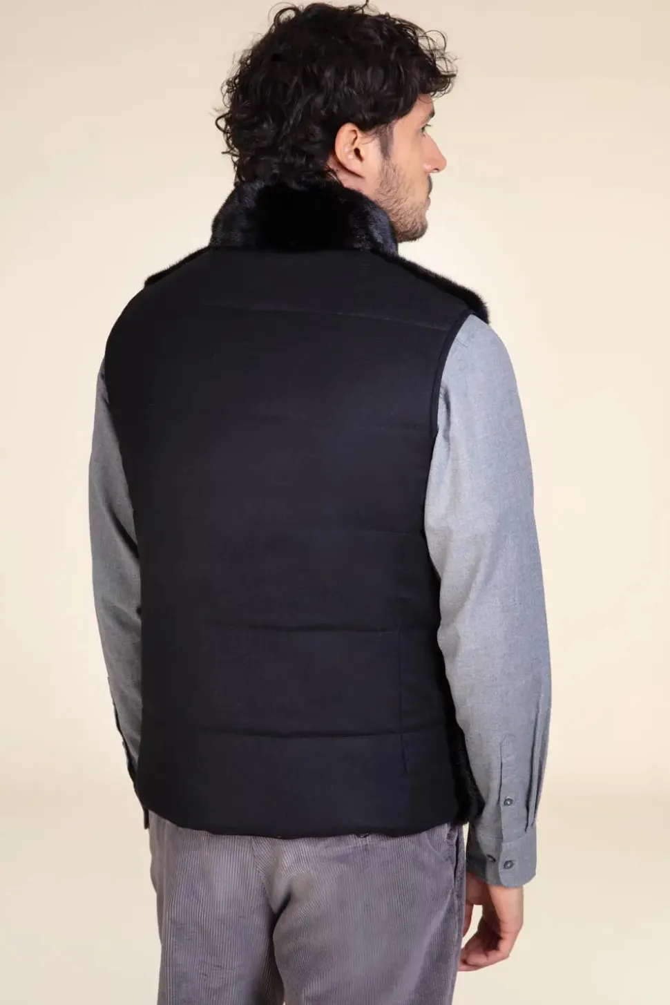 Mens real fur vest