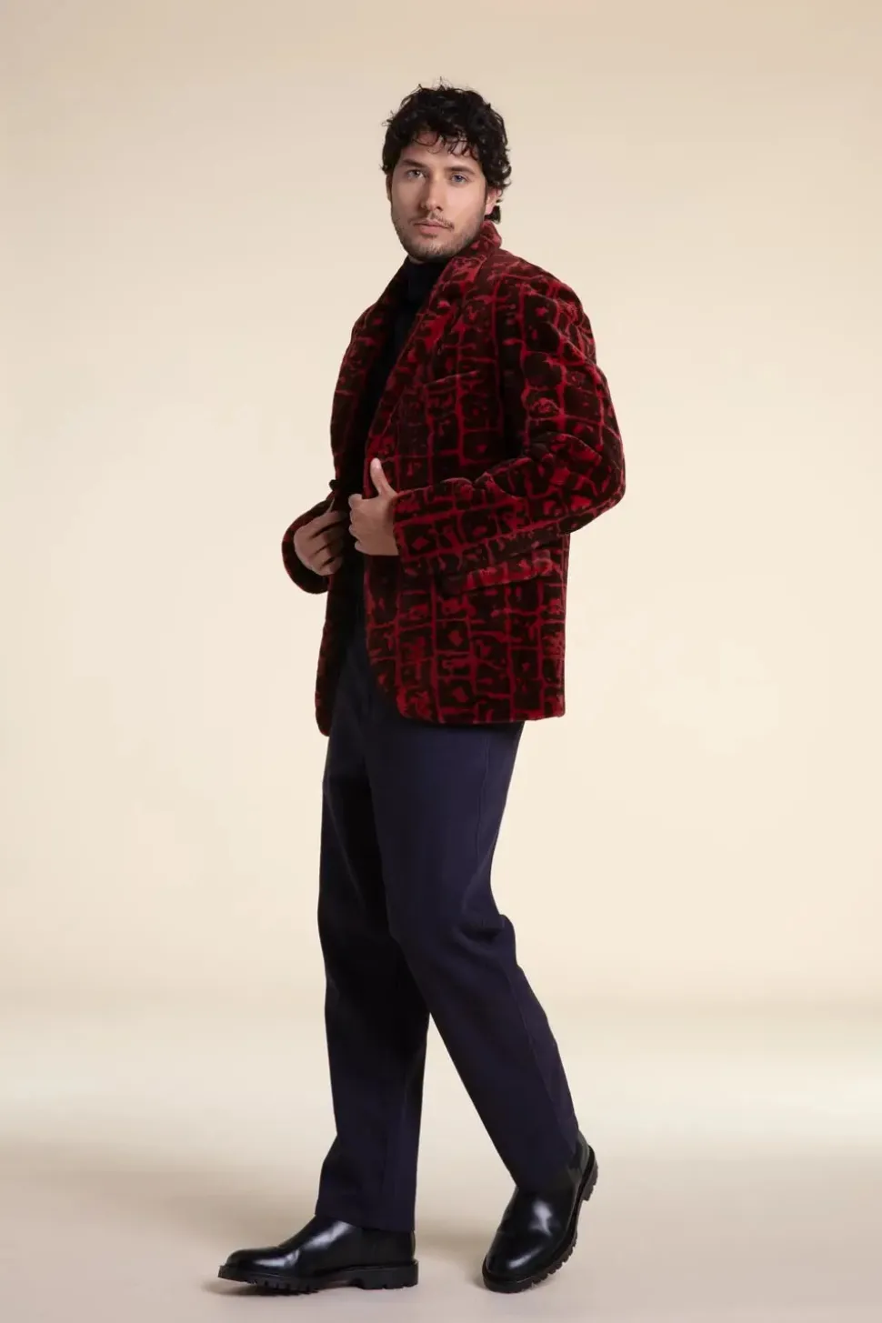 Mens sheared mink coat