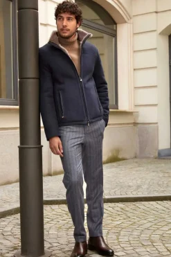 Mens suede shearling jacket