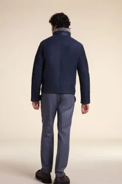 Mens suede shearling jacket