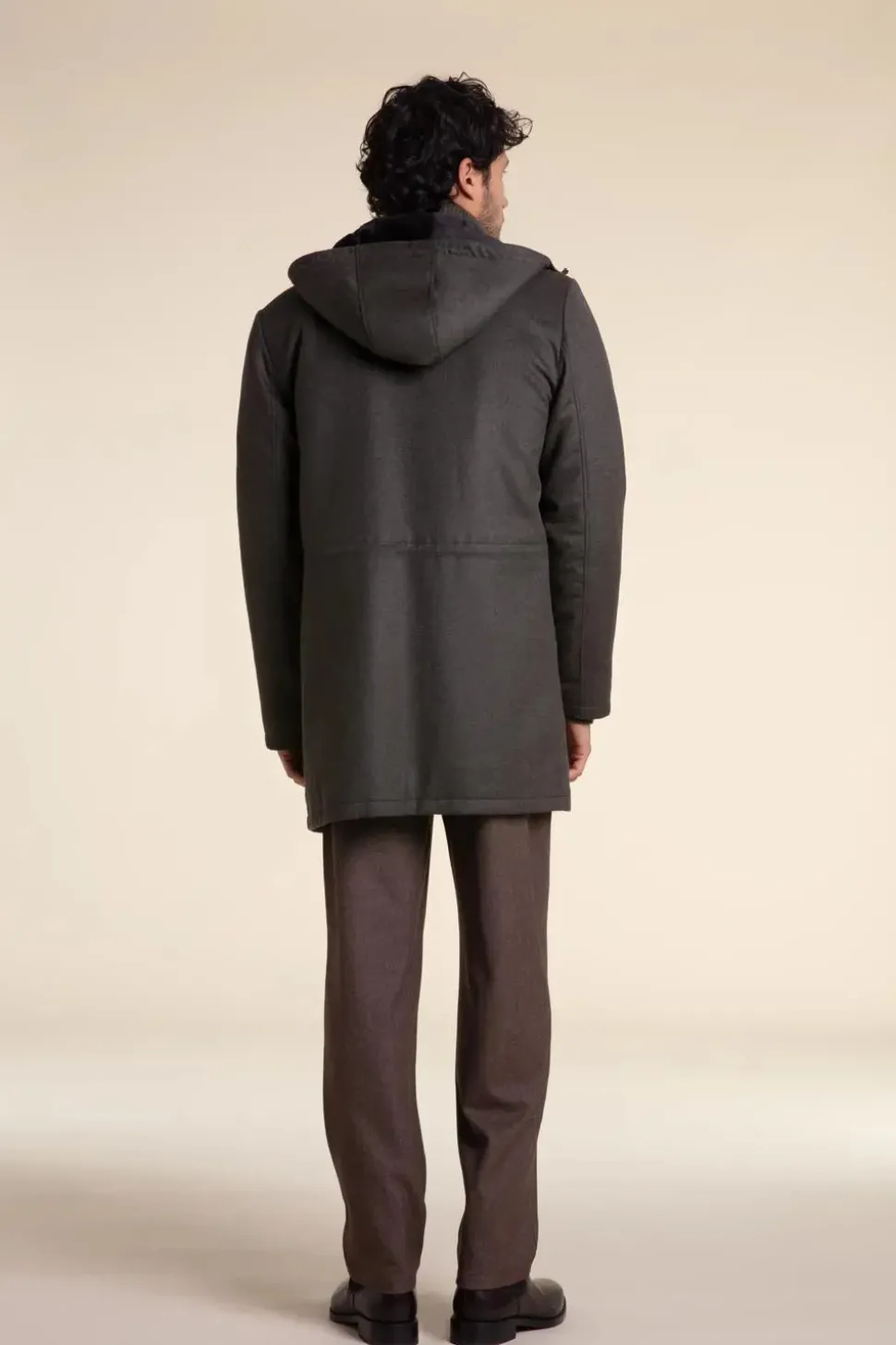 Mens winter coat with fur hood