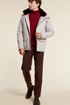 Mens winter jacket with fur hood