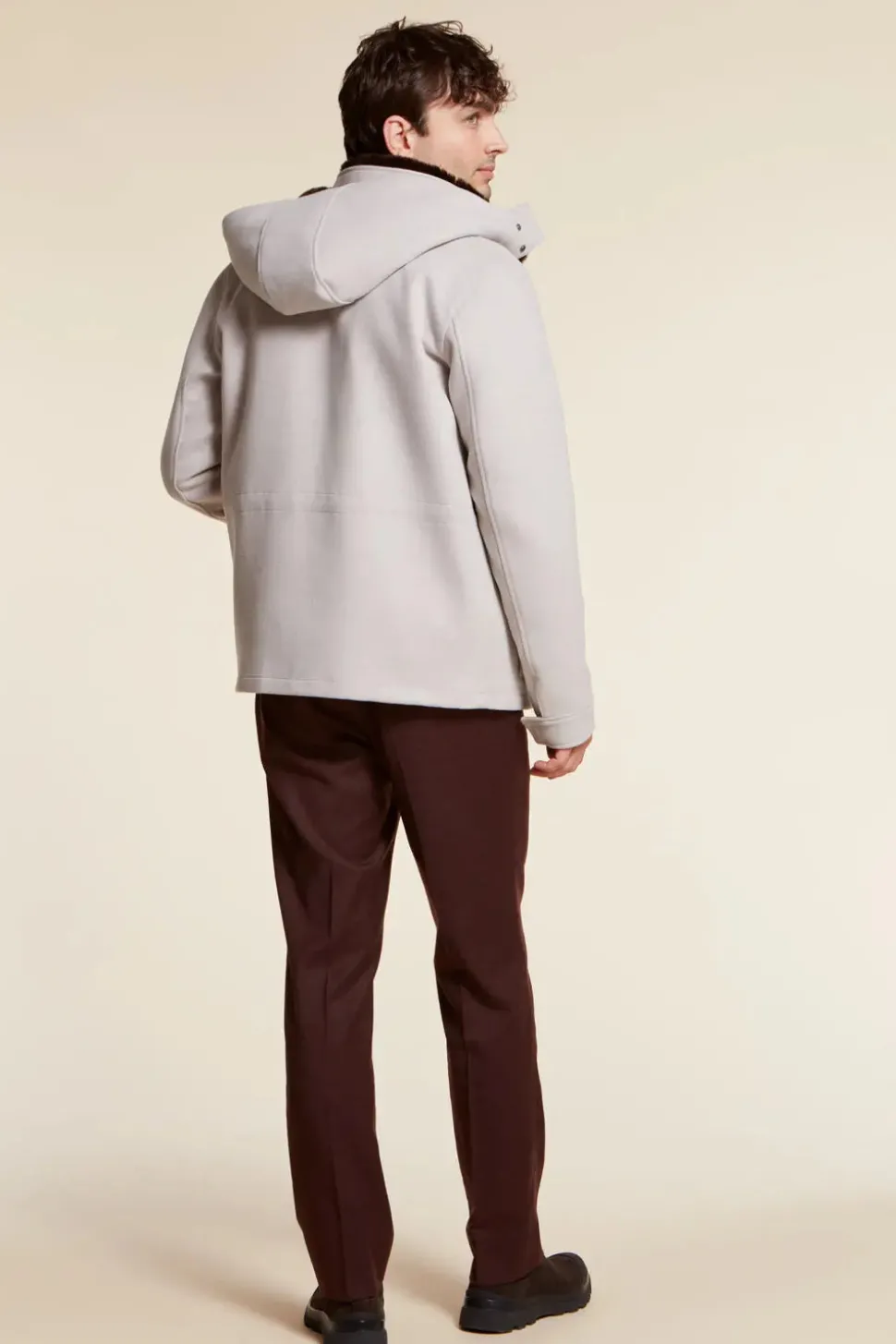 Mens winter jacket with fur hood
