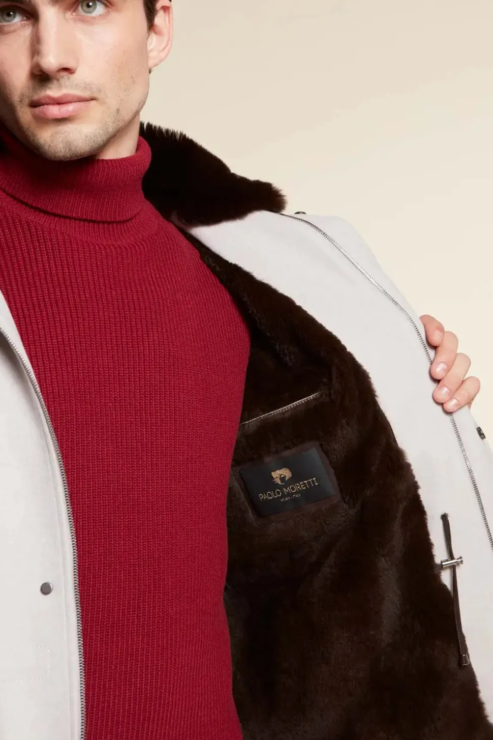Mens winter jacket with fur hood
