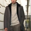 Mens winter parka with fur hood