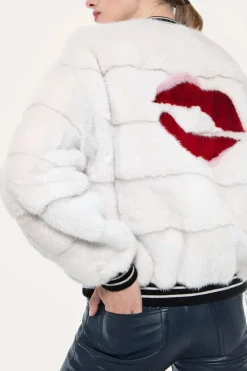 Mink bomber jacket