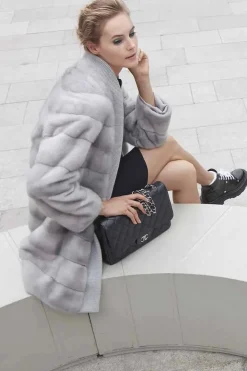 Mink coat grey