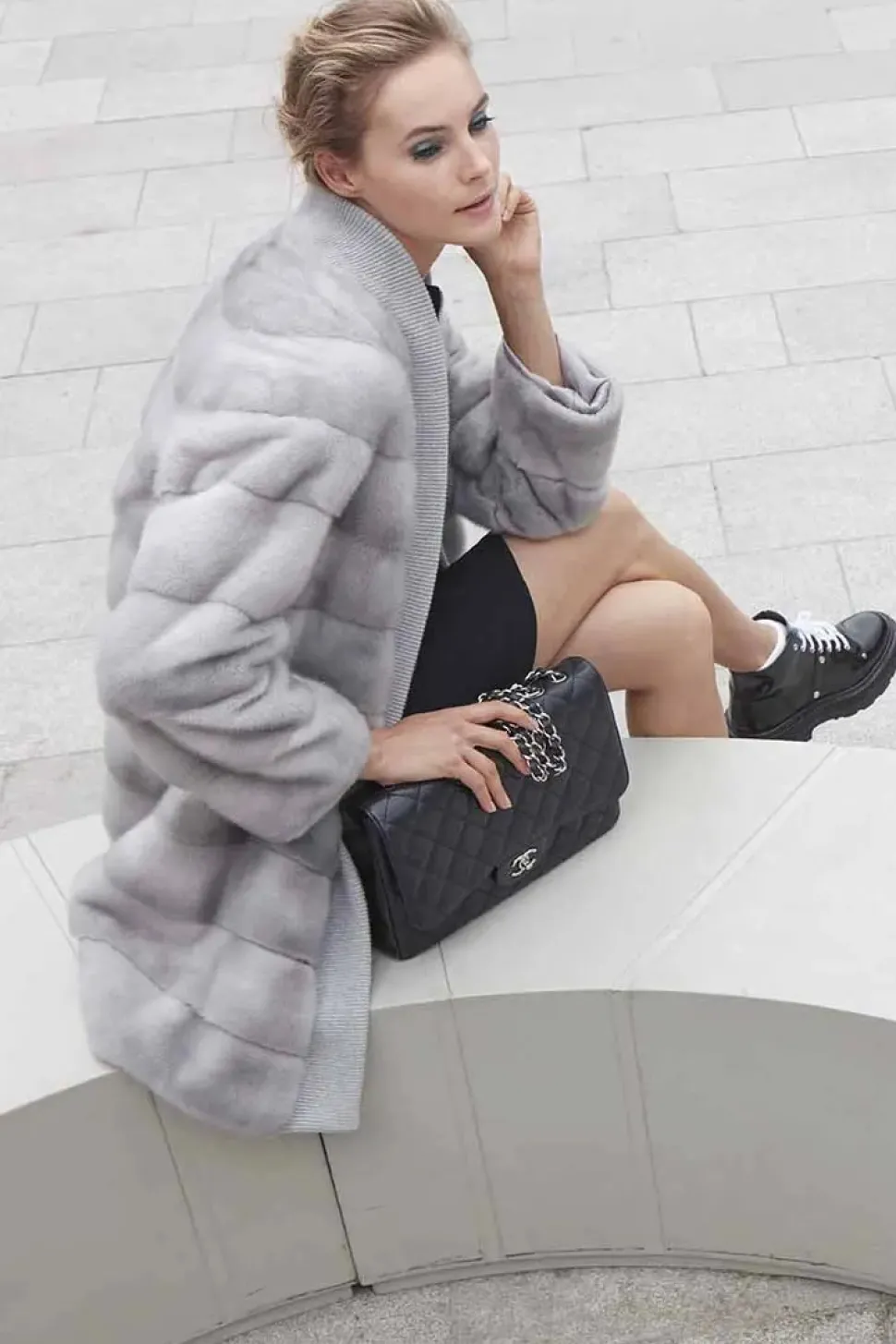 Mink coat grey