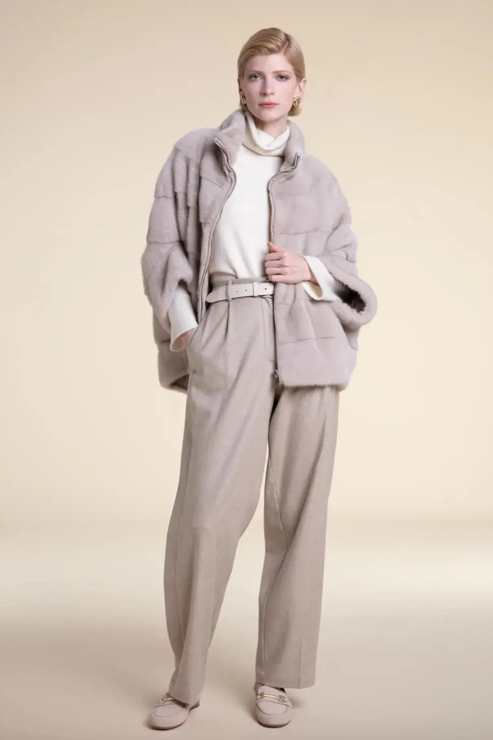Mink fur cape