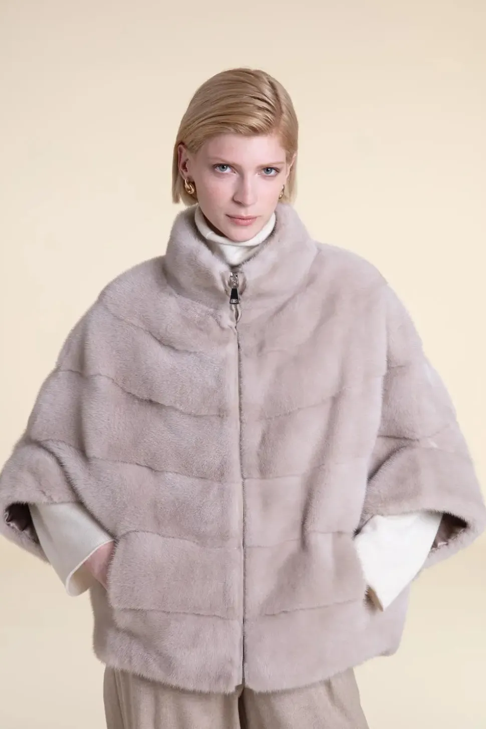 Mink fur cape