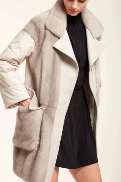 Mink fur coat and textile