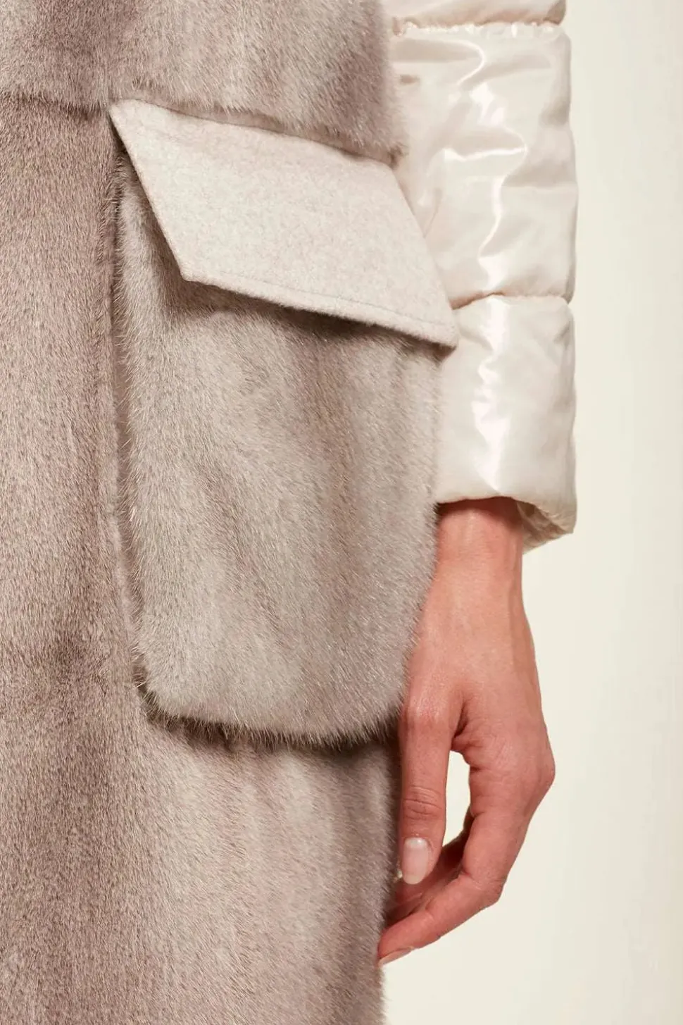 Mink fur coat and textile