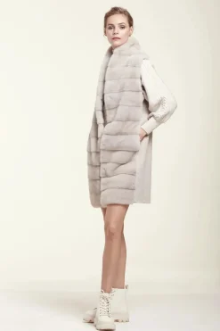 Mink fur vest pearl
