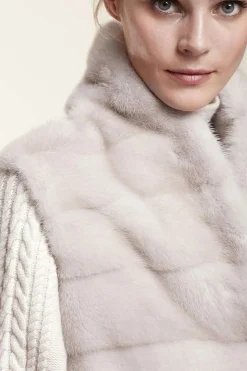 Mink fur vest pearl