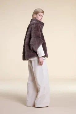 Mink jacket brown
