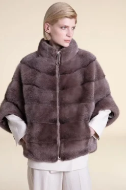 Mink jacket brown