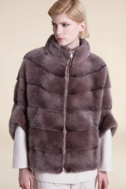 Mink jacket brown