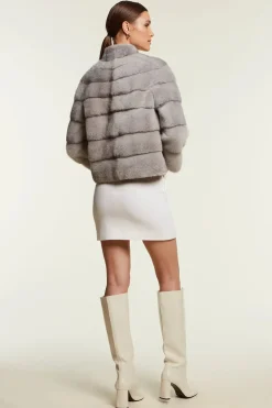 Mink jacket grey