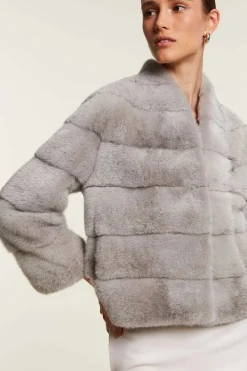 Mink jacket grey