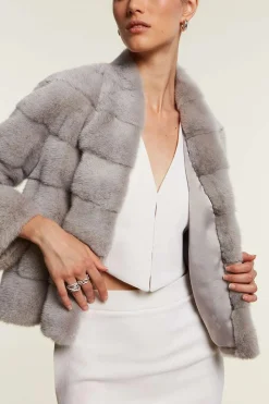Mink jacket grey