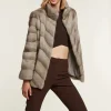 Mink jacket with textile inserts