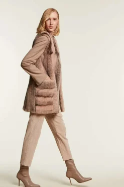Pink mink vest