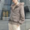 Puffer jacket with fur hood