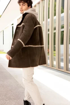Real sheepskin coat mens