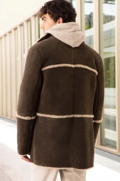Real sheepskin coat mens